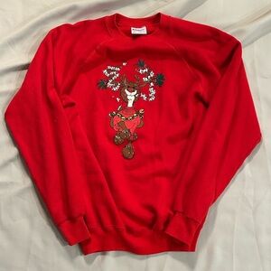 Vintage Suzy Zoo Christmas Reindeer Holiday Sweater - M